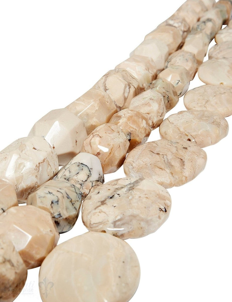 afrik.Opal Strang beige  Trommelsteine