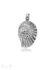 Ammonit Anhänger Silber 925 mit Struktur oval
