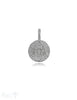 Amulett Anhänger 17 mm mit Herzen verziert leicht bauchig Oese fix Silber hell 925