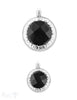 Amulett Anhänger Silber mit gefasstem facettiertem Stein rund Silber verziert massiv Öse fix Handmad
