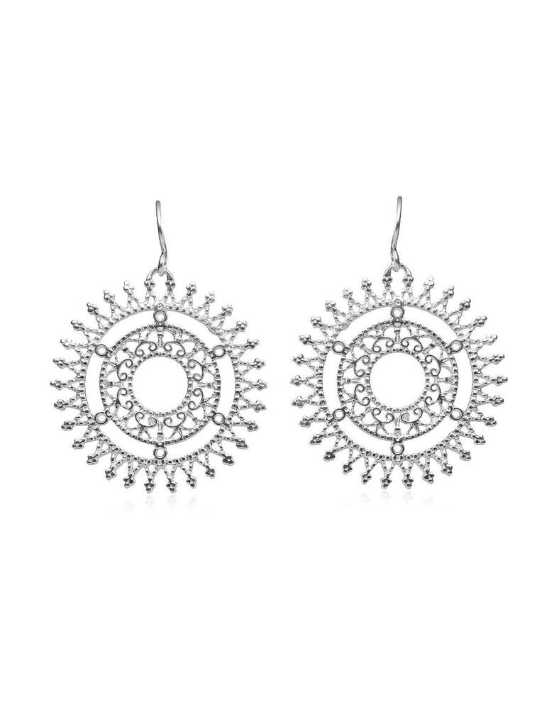 Amulett Ohrhänger 30 mm verziert durchbrochen Silber 925