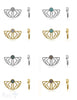 Anhänger Amulett 24x38 mm Silber gehämmert durchbrochen halbrund Azteken Stein 8 mm Loch seitl. für Kette