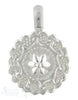Anhänger Amulett Rand mit Blumenranken, Mitte Blume, einseitiges Muster, D: 20 mm