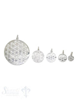 Anhänger Blume des Lebens rund mit Öse oval ID 3.8 mm Silber 925 ec