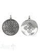 Anhänger Silber Amulett geschwärzt Sternzeichen 39mm mit Öse oval Hinten keltisches Kreuz