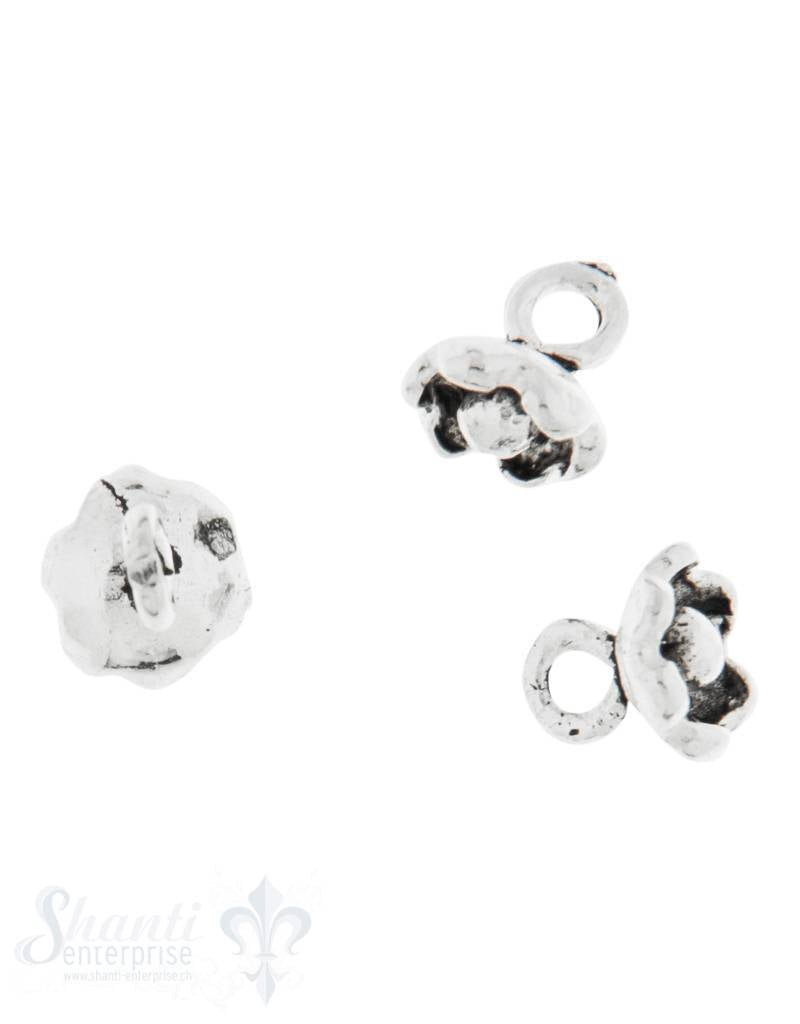 Anhänger Silber Blume hängend 4,5 mm 1 Pack = ca. 5 gr.  ca. 32 Stück