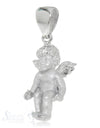 Anhänger Silber Engel sandgestrahlt 10x18 mm