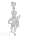 Anhänger Silber Engel sandgestrahlt 10x18 mm