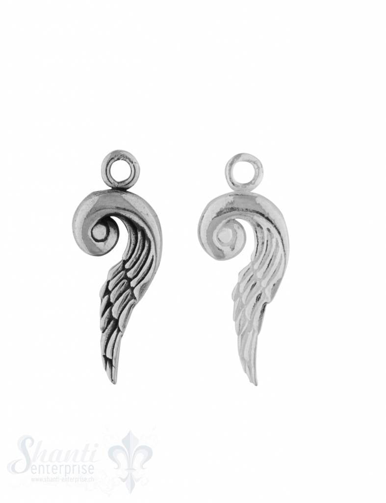 Anhänger Silber Flügel oben rund 27x10 mm