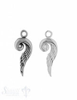 Anhänger Silber Flügel oben rund 27x10 mm