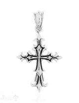 Anhänger Silber geschwärzt Kreuz verziert 38x26 mm