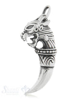 Anhänger Silber geschwärzt Zahn mit Drachenkopf 31 x12 mm