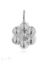 Anhänger Silber hell Blume 6-blättrig mit Öse fix 12 mm Pack = 2 Stk.