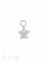 Anhänger Silber hell Blume flach Blume 5-blättrig leicht bauchig Öse fix 8 mm Pack = 3 Stk.