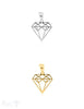 Anhänger Silber hell Diamant durchbrochen 12x12 mm 1 Pack = 2 Stk. - Shanti Enterprise AG