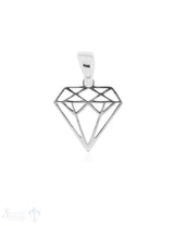 Anhänger Silber hell Diamant durchbrochen 12x12 mm