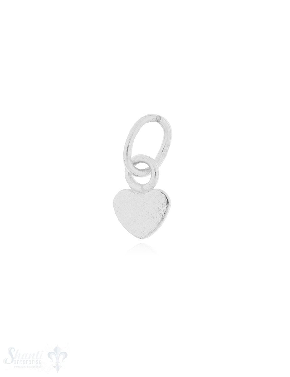 Anhänger Silber hell Herz flach poliert 7x5 mm 1 Pack = 3 Stk. - Shanti Enterprise AG