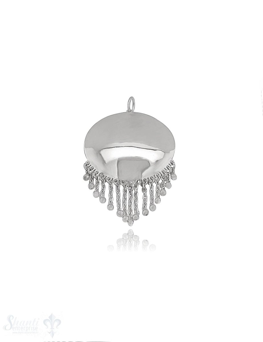 Anhänger Silber hell Medaillon Scheibe 30 mm mit mit Ketten-Anhängerli - Shanti Enterprise AG