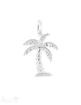 Anhänger Silber hell Palme verziert 20x16 mm 1 Pack = 2 Stk.