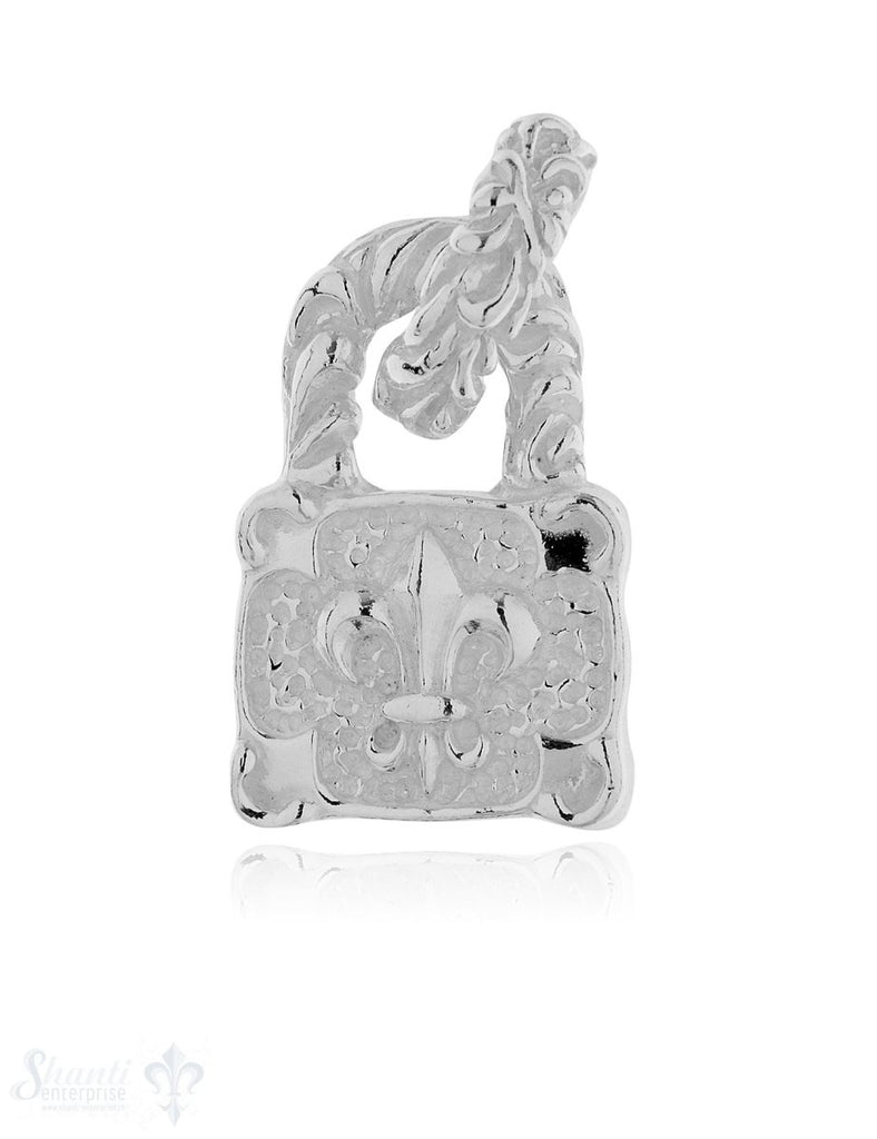 Anhänger Silber hell Schloss mit Lilie verziert 26 x17 mm - Shanti Enterprise AG
