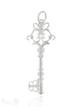 Anhänger Silber hell Schlüssel filigran 47x18 mm Öse lose