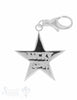 Anhänger Silber hell Stern "Lucky Star" 29 mm glat t mit Karabiner - Shanti Enterprise AG