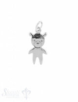 Anhänger Silber hell Teddybär 17x9 mm