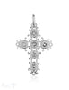 Anhänger Silber Kreuz mit 6 Zirkonia weiss 30x21 mm - Shanti Enterprise AG