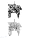 Anhänger Silber Krokodil gebogen 46x38 mm Öse fix - Shanti Enterprise AG