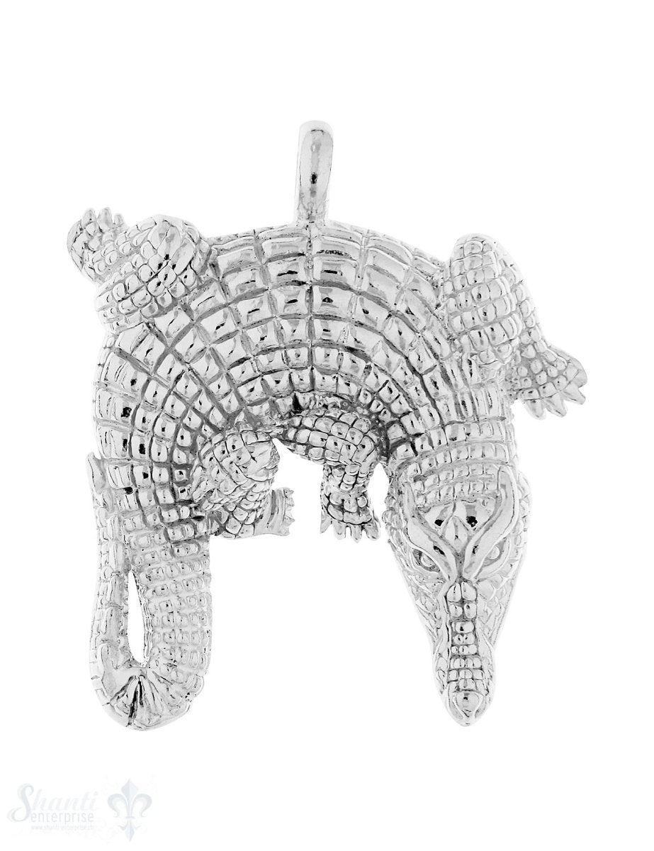 Anhänger Silber Krokodil gebogen 46x38 mm Öse fix - Shanti Enterprise AG