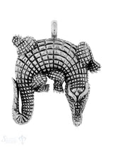 Anhänger Silber Krokodil gebogen 46x38 mm Öse fix