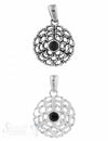 Anhänger Silber Medaillon mit Onyx durchbrochen 21 mm - Shanti Enterprise AG