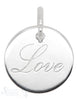 Anhänger Silber Plaquette poliert 16 mm Love Schrift hell eingraviert mit Öse - Shanti Enterprise AG