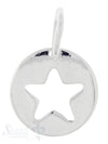 Anhänger Silber Stern klein in Plaquette rund poliert D: 9mm Dicke:0.9mm1 Pack = 3 Stk. - Shanti Enterprise AG