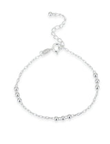 Anker Armkette fein poliert u.3 mm Kugeln 16-19 cm Federringschloss Grösse verstellbar Silber 925