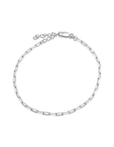 Anker Fusskette 6,2x2,7 mm poliert 21.5-25.5 cm länglich, flach kantig Karabiner Grösse verstellbar Silber 925 ec