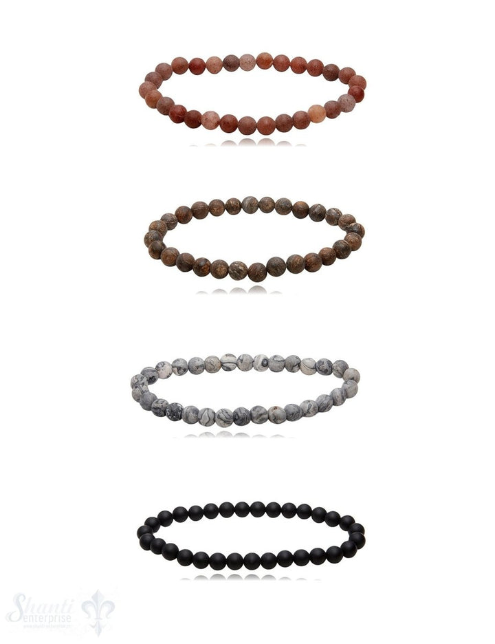 Armband 6 - 6.5 mm matt rund auf Elastik 18 cm - Shanti Enterprise AG