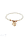Armband mit Knoten Anhänger Silber auf Elastik 6 mm breit 18 cm lang - Shanti Enterprise AG