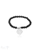 Armband mit Knoten Anhänger Silber auf Elastik 6 mm breit 18 cm lang - Shanti Enterprise AG