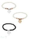 Armband mit Knoten Anhänger Silber auf Elastik 6 mm breit 18 cm lang - Shanti Enterprise AG