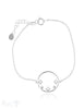 Armkette Anker fein Silber hell mit Kreis mit Quadrate Zirkonia weiss 16-19 cm Grössen verstellb Federring - Shanti Enterprise AG