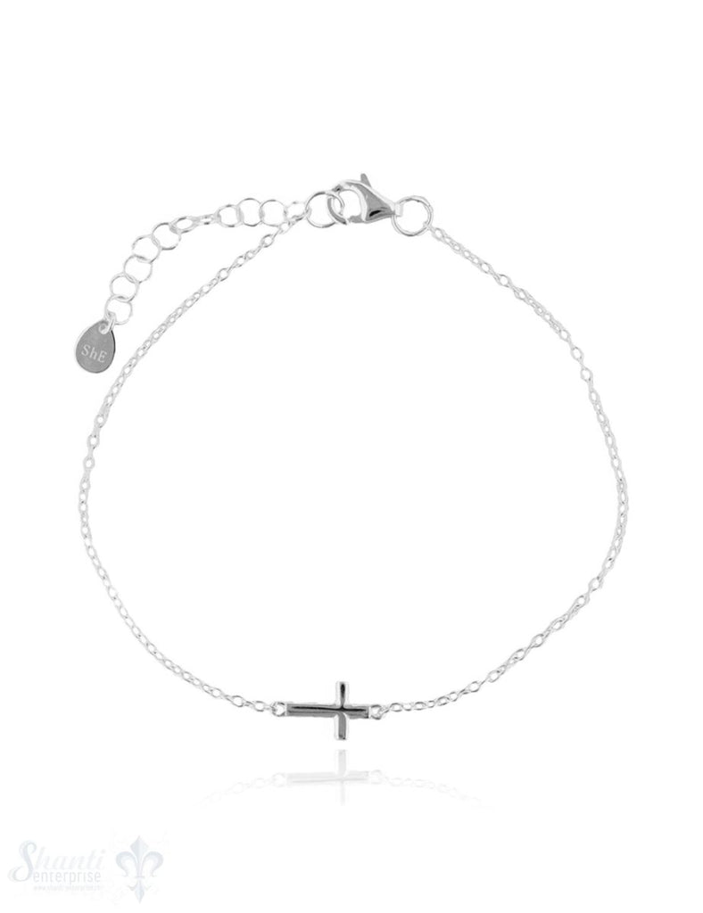 Armkette Anker mit Kreuz fix quer 16-19.5 cm Grössen verstellbar Federringschloss ec - Shanti Enterprise AG