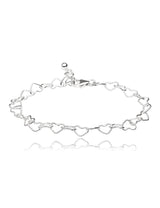 Armkette Herz offen fein 16-19,5 cm ineinander eingehängt Grössen verstellbar Karabiner Silber 925