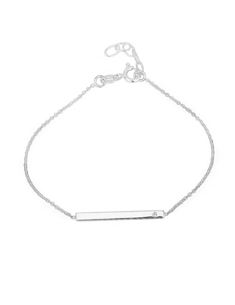 Armkette mit schmalem Schild & Zirkonia Grössen verstellbar - Shanti Enterprise AG