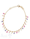 Armkette Si-Kügeli mit Anhängern rosa-violett Zirkon gefärbt 17-19 cm verstellbar - Shanti Enterprise AG