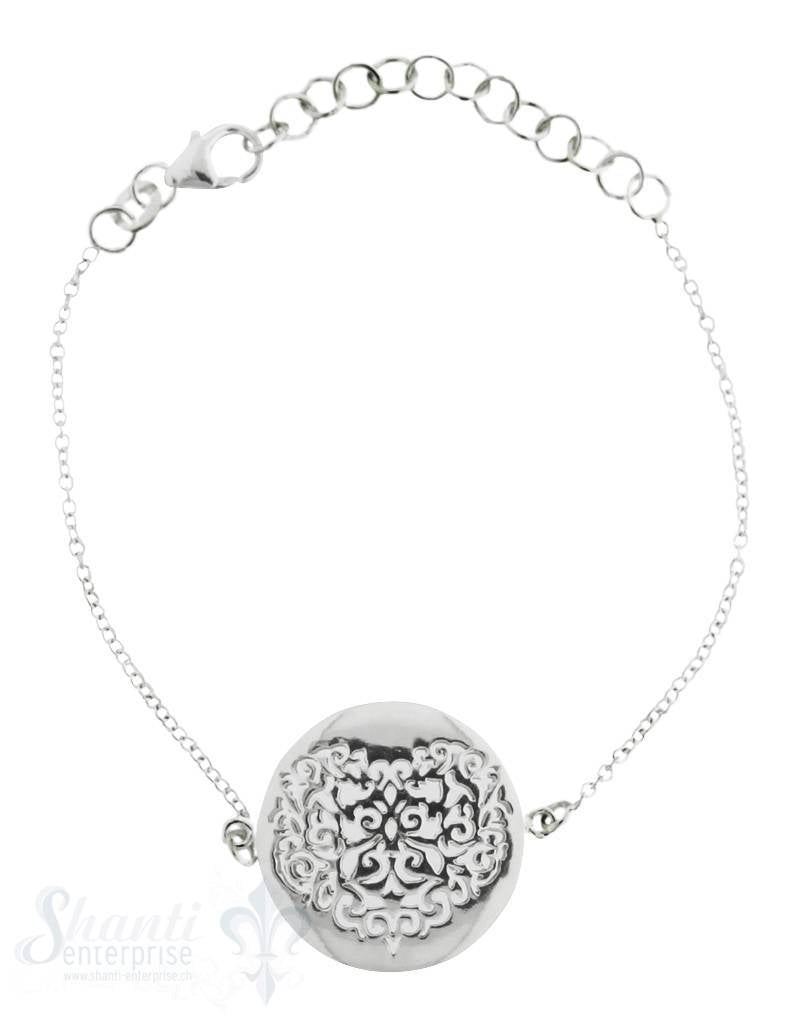 Armkette Silber Anker 15-18,5 cm Amulett Herz durc Grössen verstellbar mit Karabiner - Shanti Enterprise AG