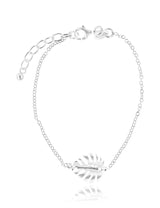 Armkette Silber Anker mit Philodendronblatt 16,5-19 cm Grössen verstellbar Karabiner eq