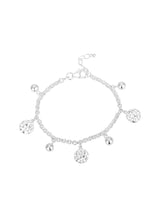 Armkette,Silber,Rollo mit Anh. Kügeli u.Plätteli gehämmert, Grössen verstellbar 16-19 cm