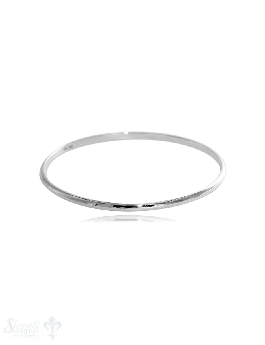 Armreif halbrund 2,5 mm breit poliert Silber 925 - Shanti Enterprise AG