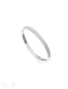 Armreif Silber rhodiniert oval 60 mm Zirkonia weiss eingesetzt an der Oberseite Klickverschluss - Shanti Enterprise AG